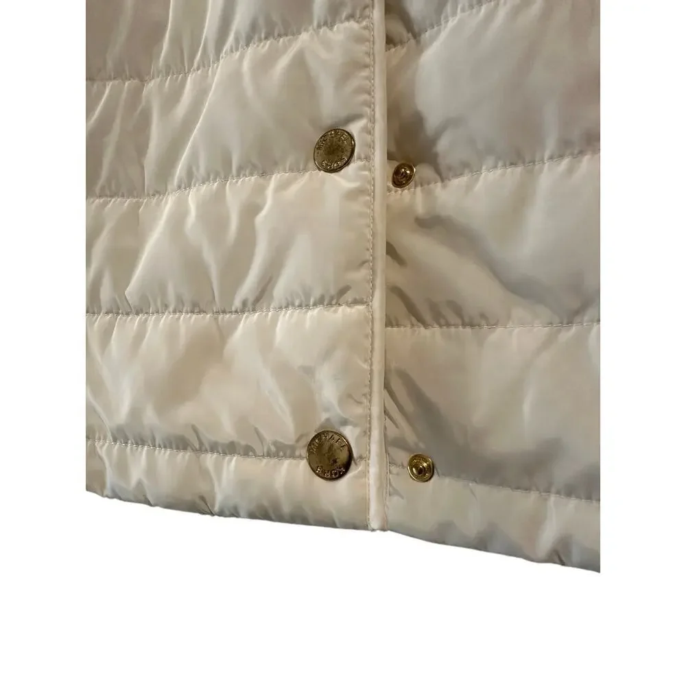 Off White Ivory Size Large MICHAEL Michael Kors Puffer Vest Layering Outerwear